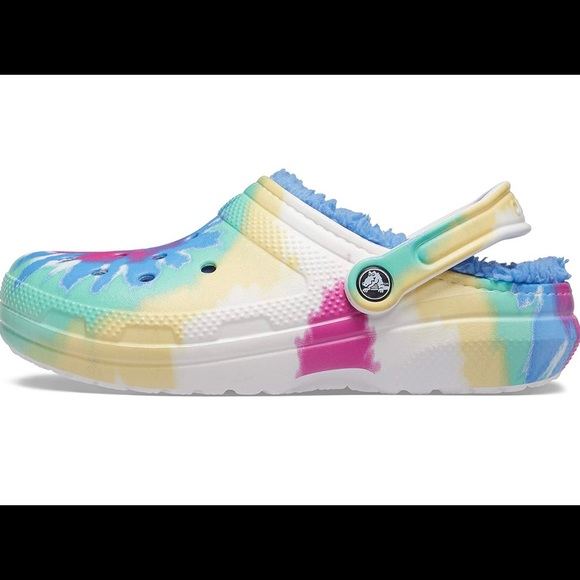 Crocs Unisex Adult Classic Rainbow Festival Lined Clogs in Powder Blue/Multi - Picture 5 of 6